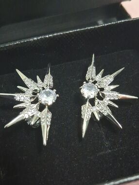 Half Stellar Moissanite Earrings
